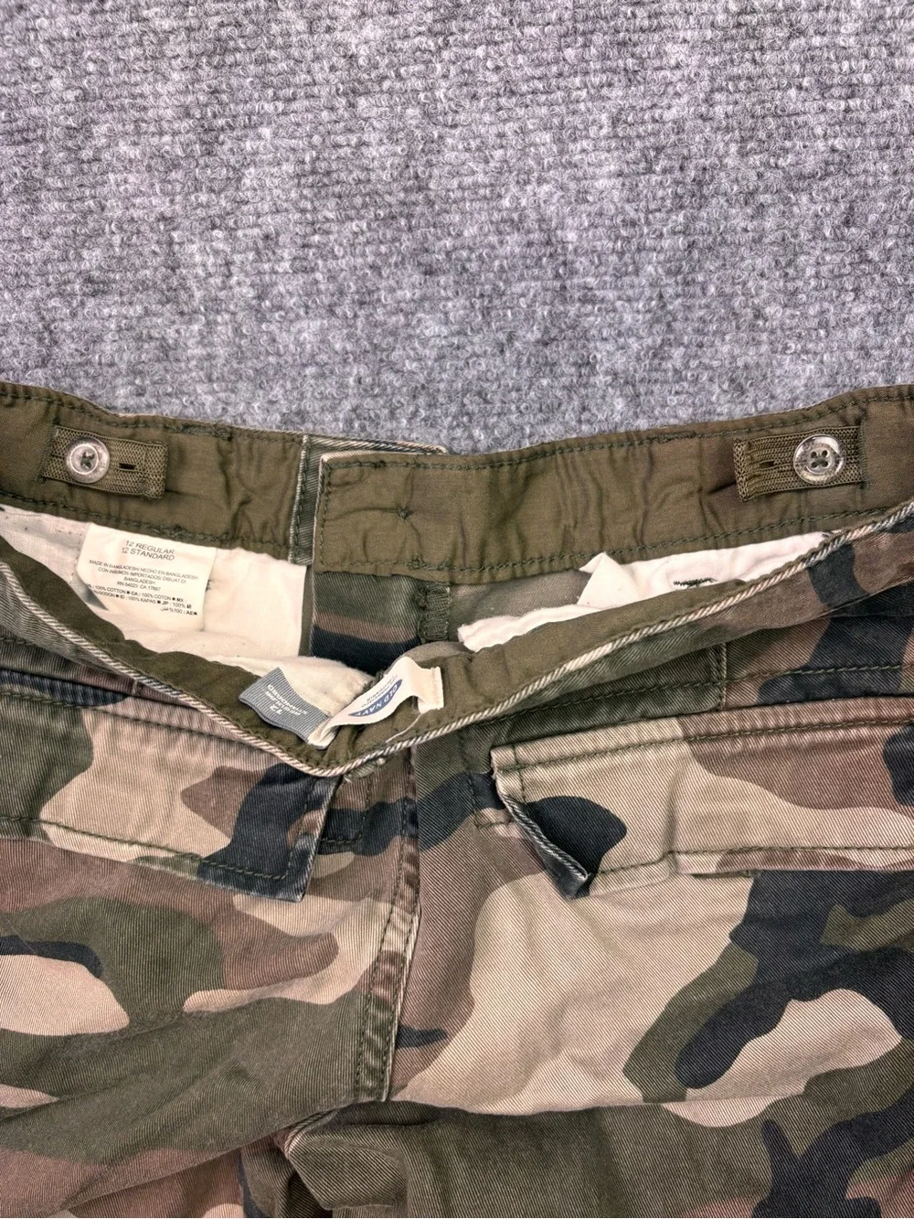 Old Navy Boys Camo Cargo Pants Size 12 Adjustable Waist